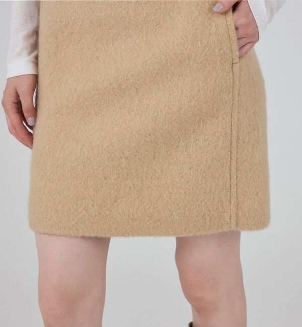 MACPHEE「モヘヤシャギー ミニスカート」|台形|