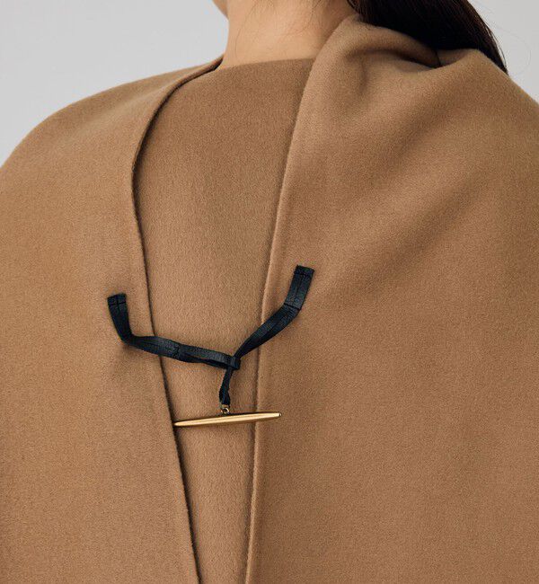 DES PRES「ライトダブルフェイスシャギー ストール付きコート」|ノーカラーコート|
