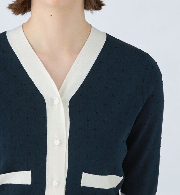 Ballsey「ストレッチタックドット Vネックカーディガン」|カーディガン|