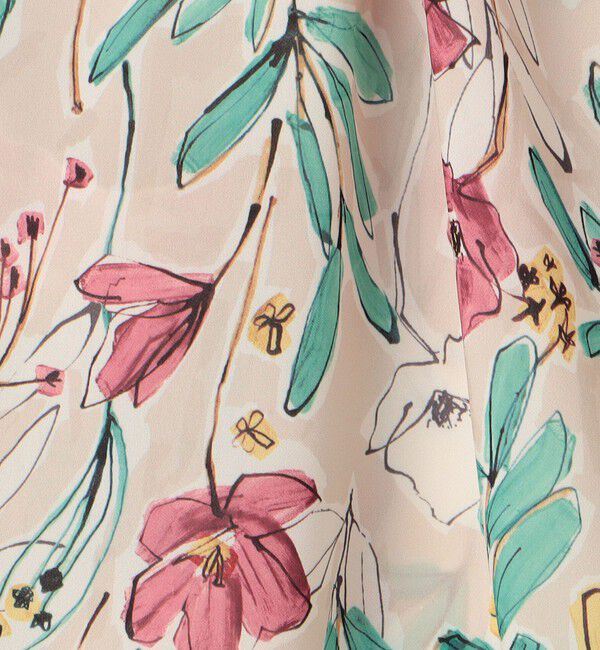 TOMORROWLAND collection「オキザリスフラワープリント ボウタイギャザーブラウス」|シャツ・ブラウス|