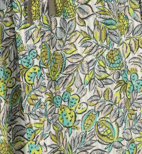 SOULEIADO「ポリエステルプリント ギャザーフレアブラウス」|シャツ・ブラウス|