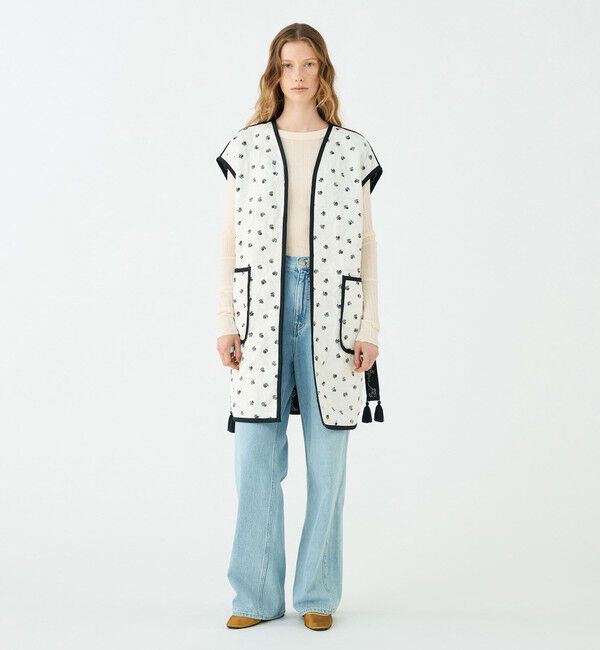 SOULEIADO「レーヨンサテンキルト ベルテッドジレ」|ベスト・ジレ|