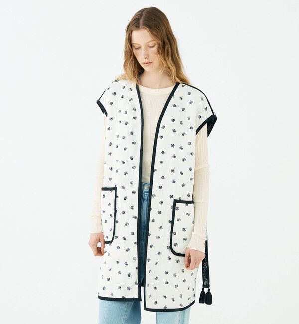 SOULEIADO「レーヨンサテンキルト ベルテッドジレ」|ベスト・ジレ|