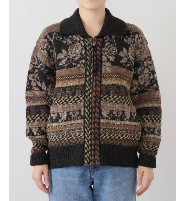  「TANAKA JACQUARD CARDIGAN ST-230-BK：カーディガン」|ニット・セーター|