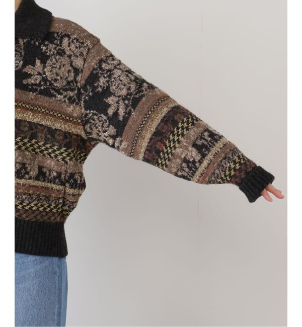  「TANAKA JACQUARD CARDIGAN ST-230-BK：カーディガン」|ニット・セーター|