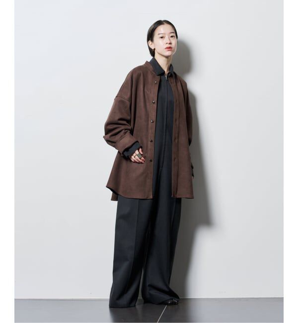  「FAUX SUEDE BAND CALLOR シャツ」|シャツ・ブラウス|