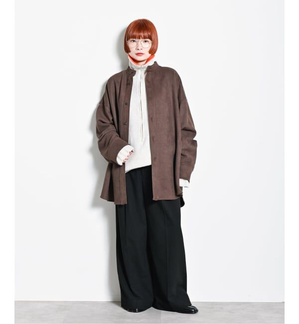  「FAUX SUEDE BAND CALLOR シャツ」|シャツ・ブラウス|
