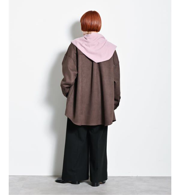  「FAUX SUEDE BAND CALLOR シャツ」|シャツ・ブラウス|