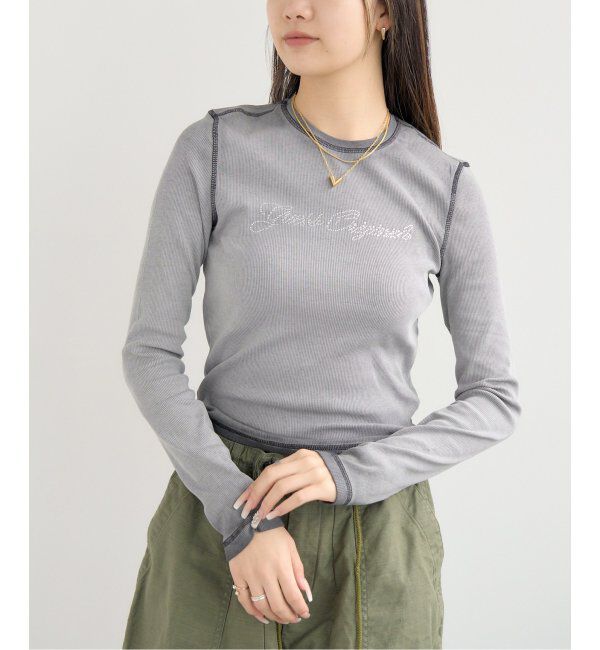 JOINT WORKS「GUESS/ゲス GO RHINESTONE LONG SLEEVE TOP」|Tシャツ・カットソー|ブラック