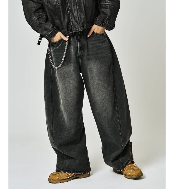 JOINT WORKS「J 3D ツイストバギーパンツ」|デニム|ブラック