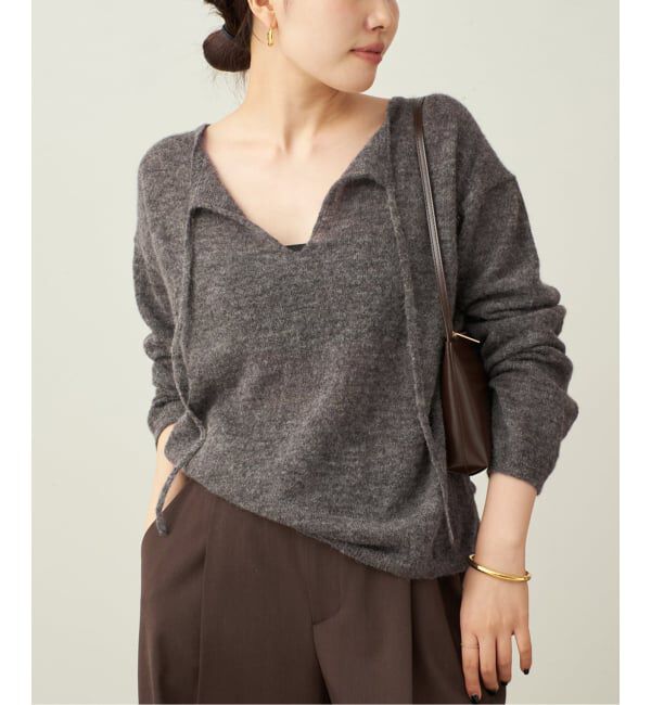 Plage「アルパカMix STRING ニット」|ニット・セーター|グレー