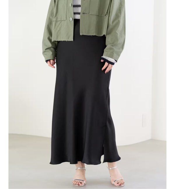 IENA「《追加6》ダブルサテンスカート」|スカート|