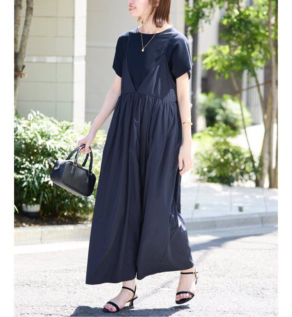 SLOBE IENA「《追加2》タフタギャザーキャミワンピース」|ワンピース|