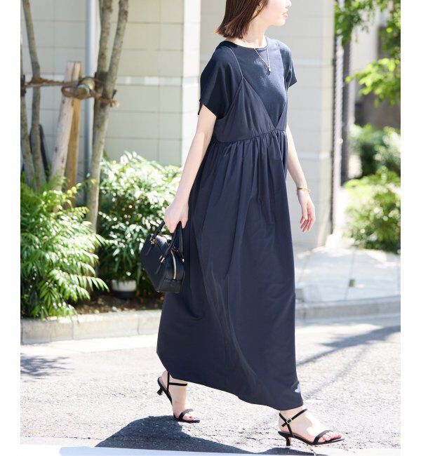 SLOBE IENA「《追加2》タフタギャザーキャミワンピース」|ワンピース|