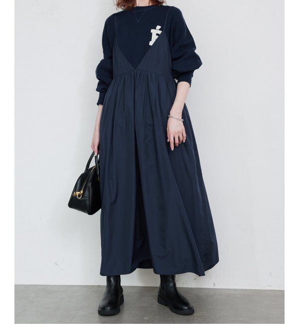 SLOBE IENA「《追加2》タフタギャザーキャミワンピース」|ワンピース|