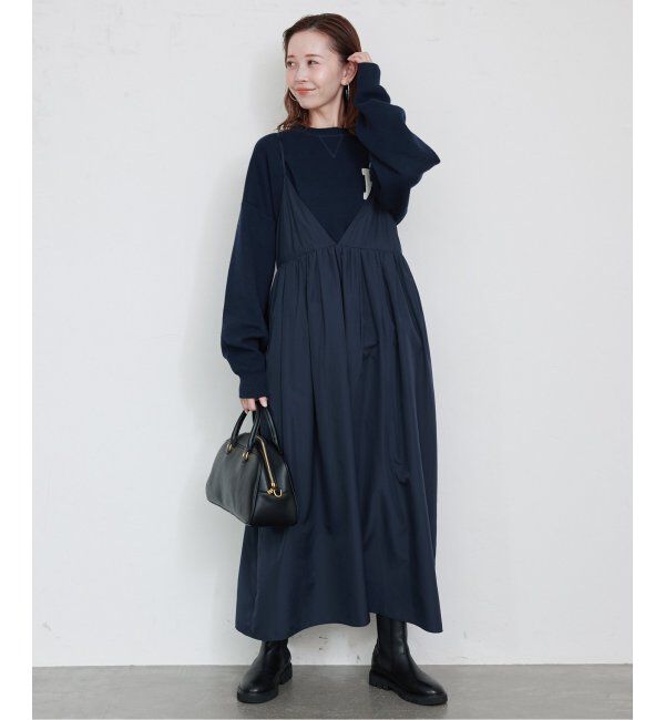 SLOBE IENA「《追加2》タフタギャザーキャミワンピース」|ワンピース|