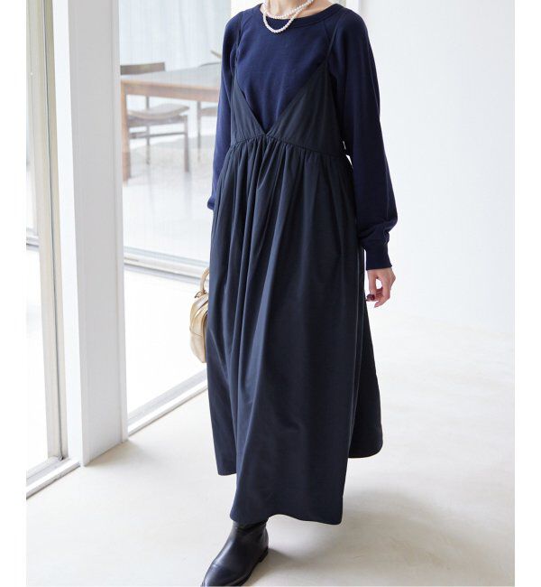 SLOBE IENA「《追加2》タフタギャザーキャミワンピース」|ワンピース|