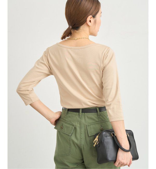 IENA「ATON/エイトン 別注 SUVIN FRAISE ボートネック Tシャツ」|Tシャツ・カットソー|