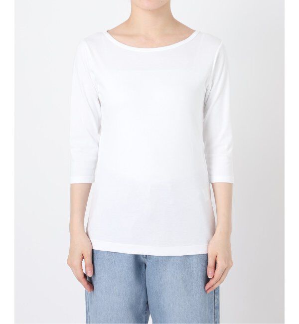 IENA「ATON/エイトン 別注 SUVIN FRAISE ボートネック Tシャツ」|Tシャツ・カットソー|