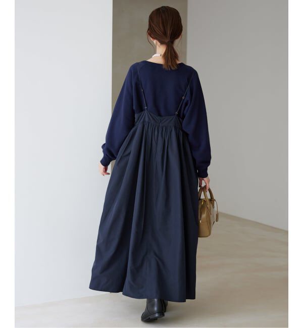 SLOBE IENA「《WEB限定/追加》タフタギャザーキャミワンピース」|ワンピース|