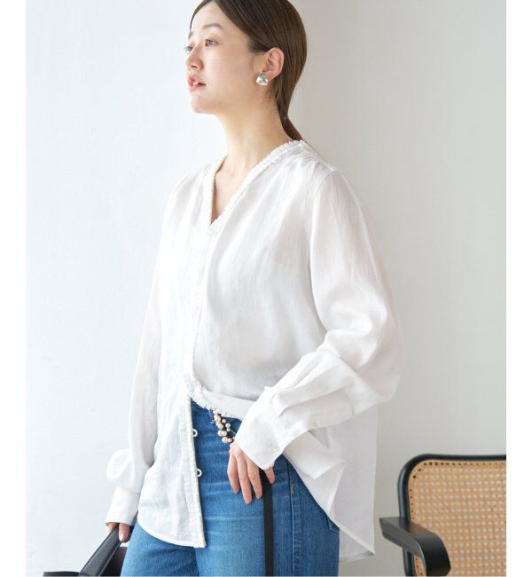 IENA「《追加》タックフリルブラウス」|シャツ・ブラウス|