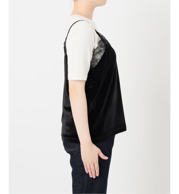 SLOBE IENA「《追加》miller/ミラー SLOBE別注 ベロアレースミャミソール」|キャミソール|