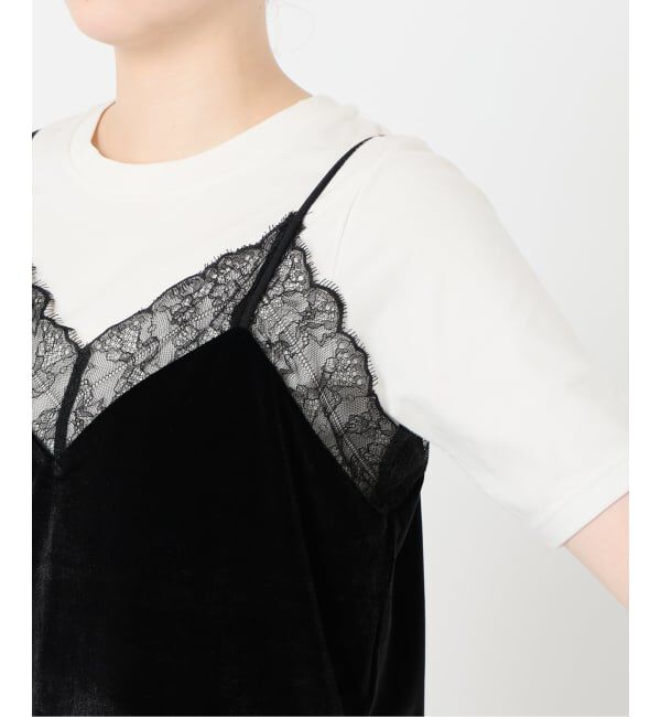 SLOBE IENA「《追加》miller/ミラー SLOBE別注 ベロアレースミャミソール」|キャミソール|