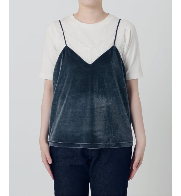 SLOBE IENA「《追加》miller/ミラー SLOBE別注 ベロアレースミャミソール」|キャミソール|