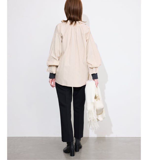 SLOBE IENA「《追加》タイプライターフリルカラーブラウス」|シャツ・ブラウス|