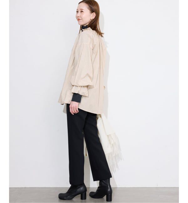 SLOBE IENA「《追加》タイプライターフリルカラーブラウス」|シャツ・ブラウス|