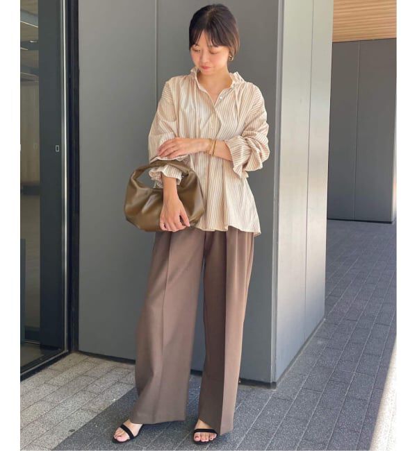 SLOBE IENA「《追加》タイプライターフリルカラーブラウス」|シャツ・ブラウス|