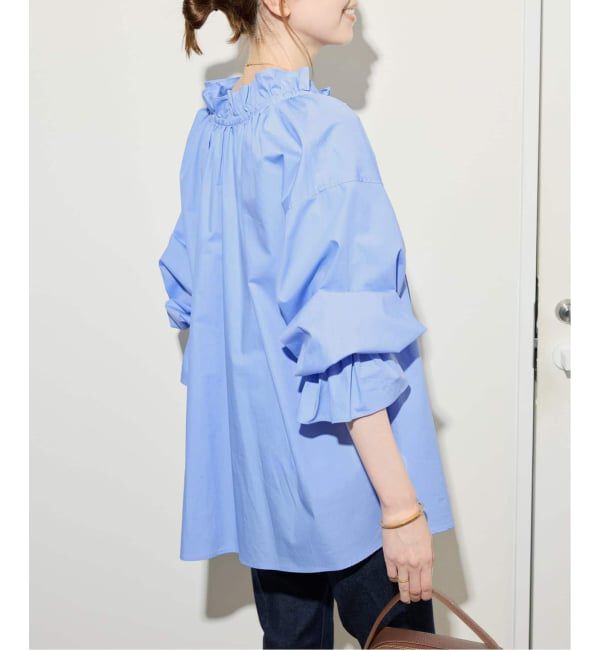 SLOBE IENA「《追加》タイプライターフリルカラーブラウス」|シャツ・ブラウス|