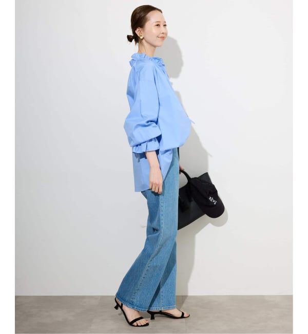 SLOBE IENA「《追加》タイプライターフリルカラーブラウス」|シャツ・ブラウス|