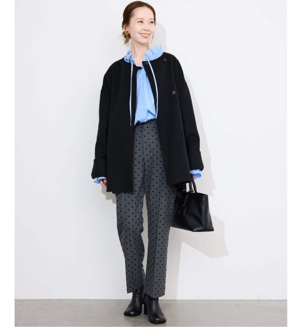 SLOBE IENA「《追加》タイプライターフリルカラーブラウス」|シャツ・ブラウス|