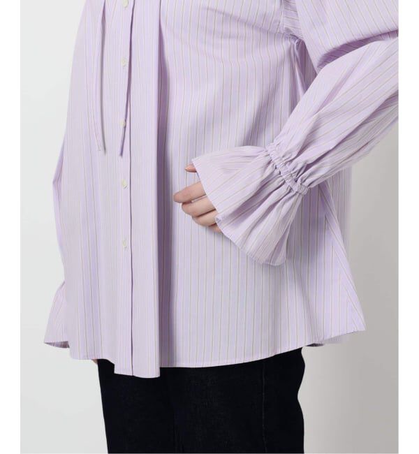 SLOBE IENA「《追加》タイプライターフリルカラーブラウス」|シャツ・ブラウス|