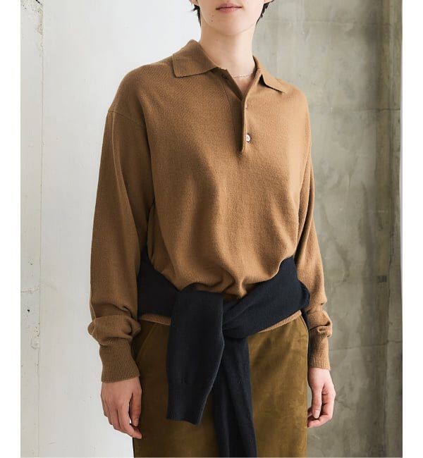 IENA「BLACK ポロカラーニット」|ニット・セーター|