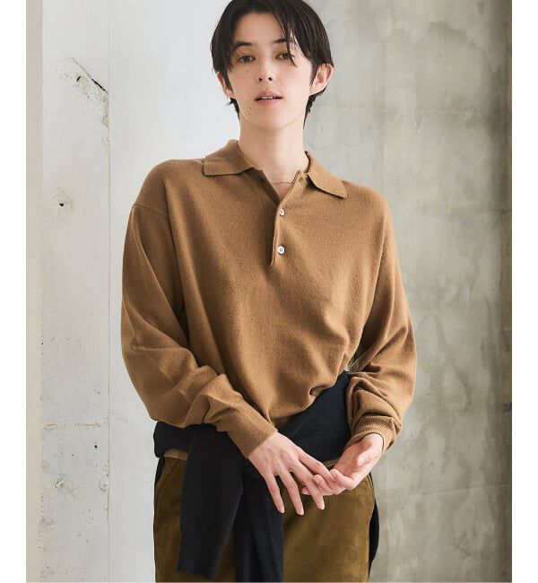 IENA「BLACK ポロカラーニット」|ニット・セーター|