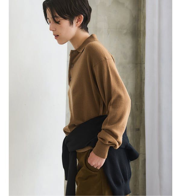 IENA「BLACK ポロカラーニット」|ニット・セーター|