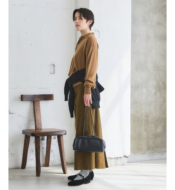 IENA「BLACK ポロカラーニット」|ニット・セーター|