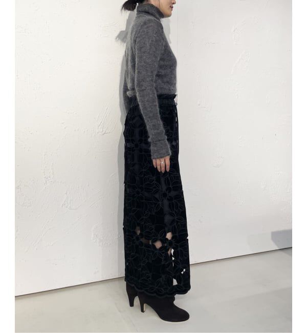IENA LA BOUCLE「IENA LA BOUCLE カットワークベロアスカート」|スカート|