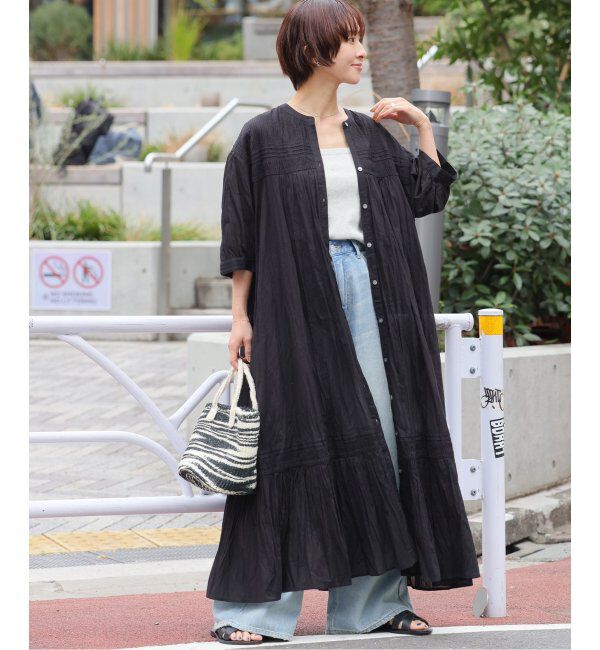 JOURNAL STANDARD relume「コットンボイルクリンクルピンタックワンピース」|ワンピース|ブラック