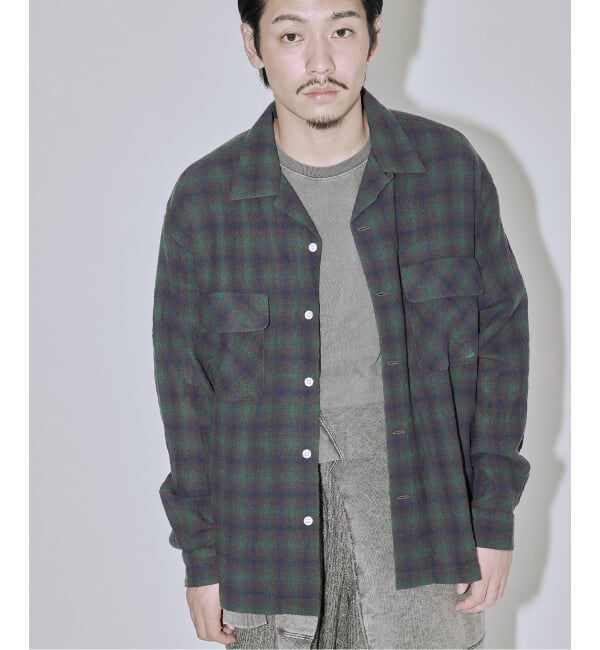 J.S.Homestead「Stead / ライト ウール オンブレー チェック シャツ」|シャツ・ブラウス|