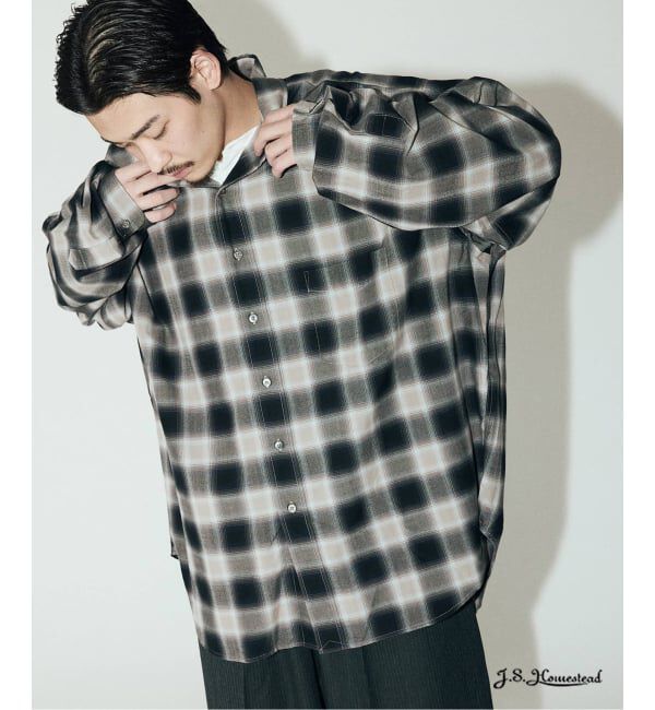 J.S.Homestead「J.S.Homestead / ディファレンス オンブレ チェック シャツ」|シャツ・ブラウス|グレーB