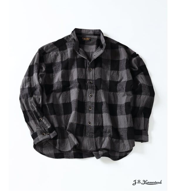 J.S.Homestead「J.S.Homestead / バッファロー プレイド スタンド ウールシャツ」|シャツ・ブラウス|