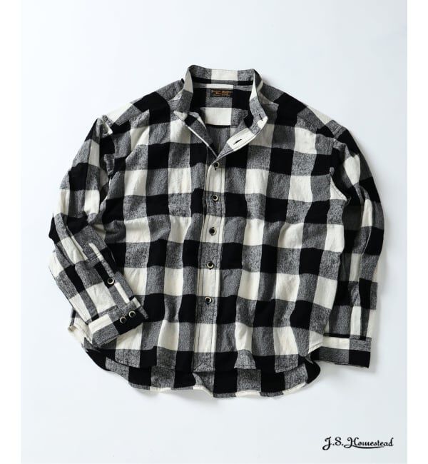 J.S.Homestead「J.S.Homestead / バッファロー プレイド スタンド ウールシャツ」|シャツ・ブラウス|