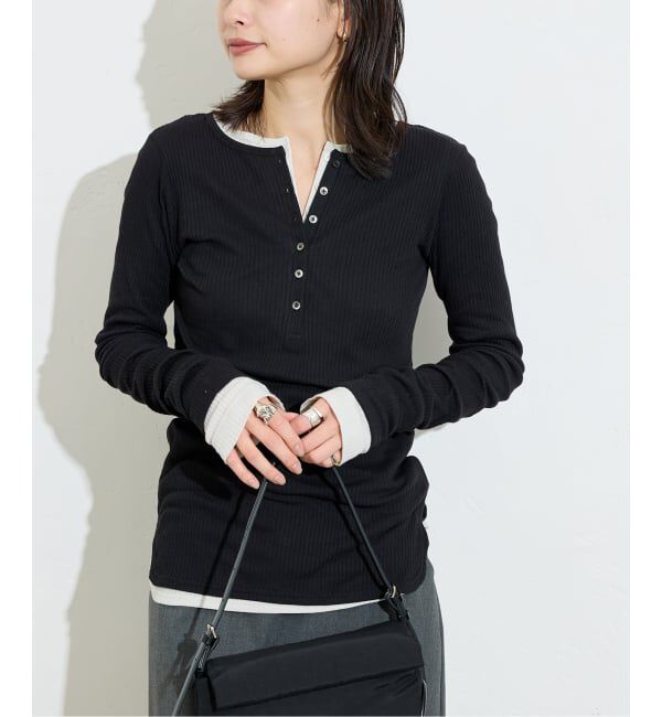 JOURNAL STANDARD「《追加2》シアーテレコヘンリーネックプルオーバー」|Tシャツ・カットソー|ブラック