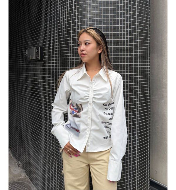 Oriens JOURNAL STANDARD「プリントギャザーシャツ」|シャツ・ブラウス|ホワイト