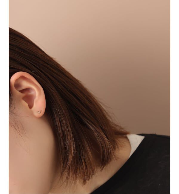Lilas by Spick&Span「《WEB限定》Vラインダイヤピアス K10(両耳)」|ピアス|