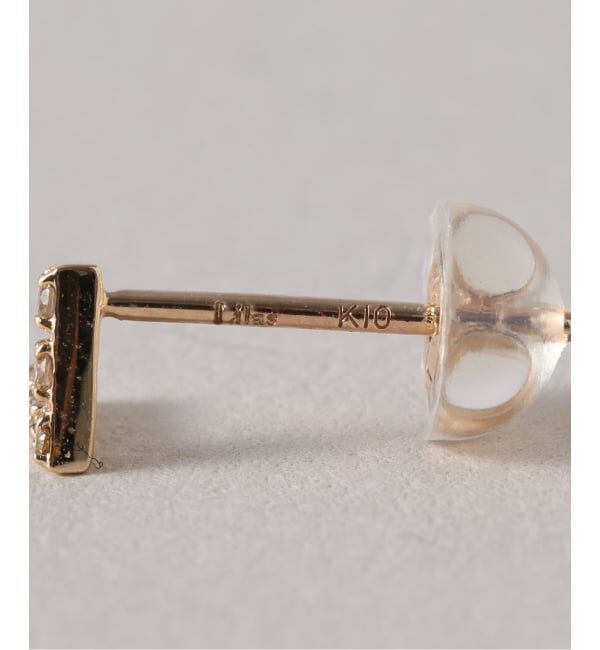 Lilas by Spick&Span「《WEB限定》Vラインダイヤピアス K10(両耳)」|ピアス|