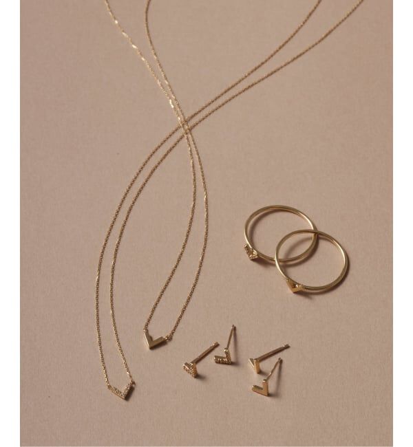 Lilas by Spick&Span「《WEB限定》Vラインダイヤピアス K10(両耳)」|ピアス|